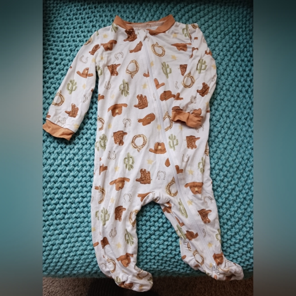Cowboy Print Kids One Piece